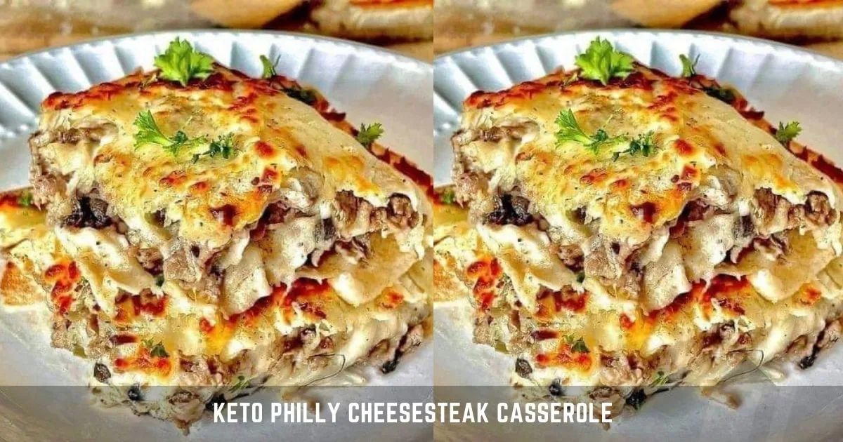 Keto Low-Carb Philly Cheese Steak lasagna